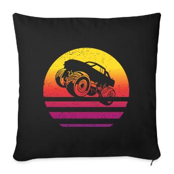 Monster Truck Retro Style Vintage - Sofa pillowcase 17,3'' x 17,3'' (45 x 45 cm) - black - Front