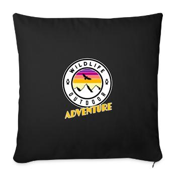 Wildlife outdoor adventure - Sofa pillowcase 17,3'' x 17,3'' (45 x 45 cm) - black - Front