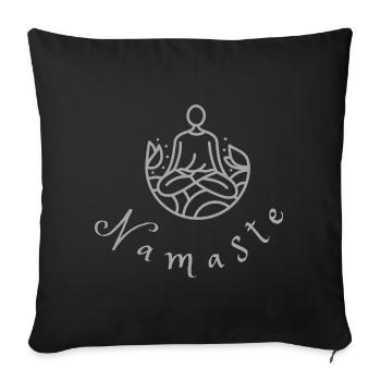Namaste - Yoga Vibe - Sofa pillowcase 17,3'' x 17,3'' (45 x 45 cm) - black - Front