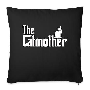 Propriétaire de chat Petite amie Chats Maman Parodie Chats - Housse de coussin décorative 45 x 45 cm - noir - Devant