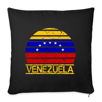 Venezuela Flag - Sofa pillowcase 17,3'' x 17,3'' (45 x 45 cm) - black - Front