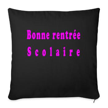 Bonne rentrée scolaire - Housse de coussin décorative 45 x 45 cm - noir - Devant