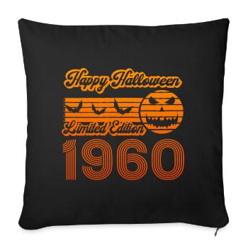 Pumpkin Halloween Birthday Year 1960 Vintage - Sofa pillowcase 17,3'' x 17,3'' (45 x 45 cm) - black - Front