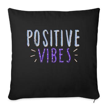 ondes positives - Housse de coussin décorative 45 x 45 cm - noir - Devant