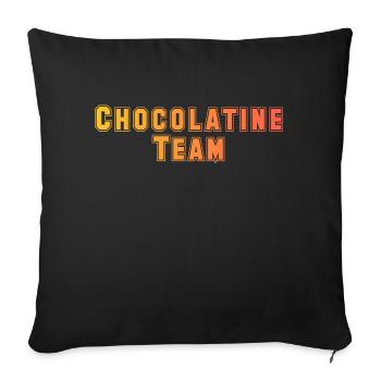 Chocolatine Team - Housse de coussin décorative 45 x 45 cm - noir - Devant
