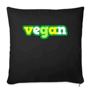 Vert végétalien - Housse de coussin décorative 45 x 45 cm - noir - Devant