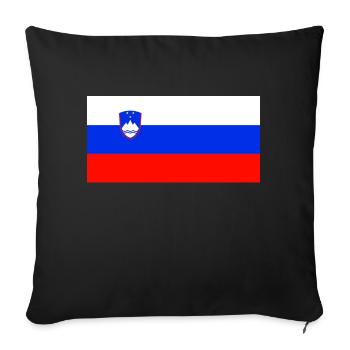 Slowenische Flagge - Sofakissenbezug 45 x 45 cm - Schwarz - Vorne