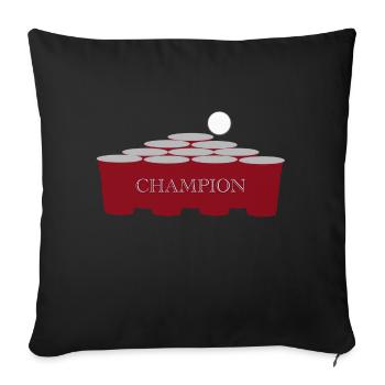 Beerpong Champion - Sofakissenbezug 45 x 45 cm - Schwarz - Vorne