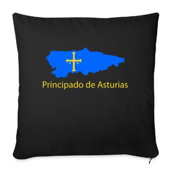 Principado de Asturias - Housse de coussin décorative 45 x 45 cm - noir - Devant