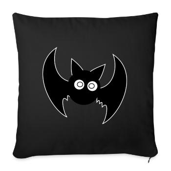 Halloween T-shirt chauve-souris effrayant mignon chemise - Housse de coussin décorative 45 x 45 cm - noir - Devant