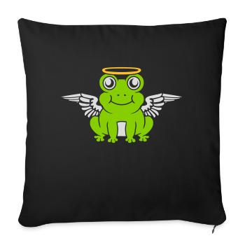 Halo d’aile de grenouille d’ange - Housse de coussin décorative 45 x 45 cm - noir - Devant
