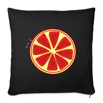 Granatapfel Apfel Frucht rot rote Früchte vegan - Sofakissenbezug 45 x 45 cm - Schwarz - Vorne