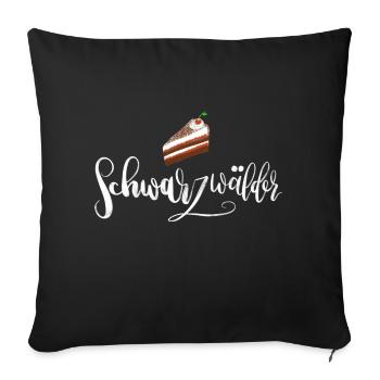 Schwarzwälder - mit Schwarzwälder Kirschtorte - Sofakissenbezug 45 x 45 cm - Schwarz - Vorne