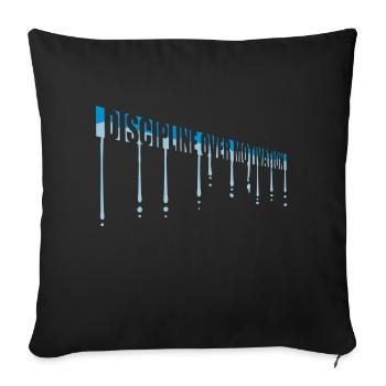 discipline over motivation quote - Sofa pillowcase 17,3'' x 17,3'' (45 x 45 cm) - black - Front