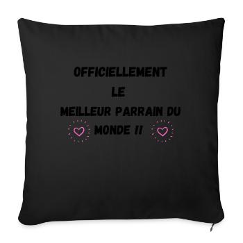 Meilleur parrain du monde - Housse de coussin décorative 45 x 45 cm - noir - Devant