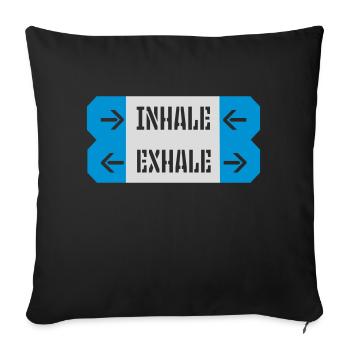 inhale exhale yoga quote - Sofa pillowcase 17,3'' x 17,3'' (45 x 45 cm) - black - Front