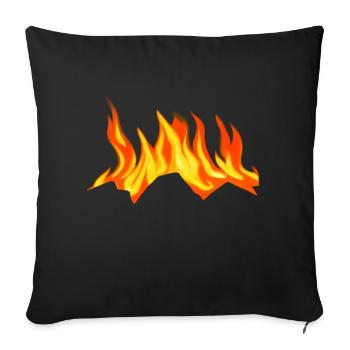 Feu de camp Camping Nature Feu de forêt Extérieur Tente 4 - Housse de coussin décorative 45 x 45 cm - noir - Devant