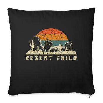 Kaktus - Desert Child - Mojave - Environmentalist - Sofakissenbezug 45 x 45 cm - Schwarz - Vorne