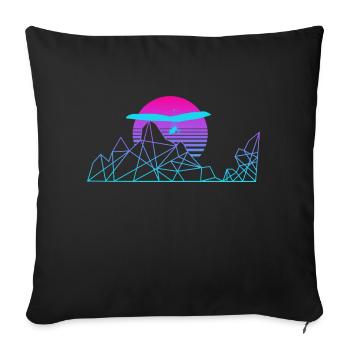 Hanggleiter Drachenflieger Deltasegler - Sofakissenbezug 45 x 45 cm - Schwarz - Vorne