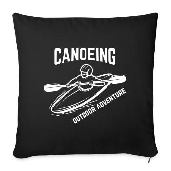 canoë, kayak, rafting - Housse de coussin décorative 45 x 45 cm - noir - Devant