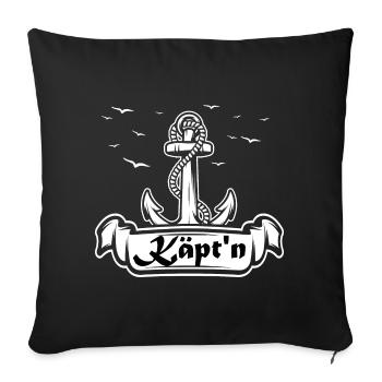 Captain Anchor Seafaring Logo - Housse de coussin décorative 45 x 45 cm - noir - Devant