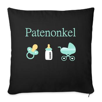 Patenonkel Geburt Junge Taufe - Sofakissenbezug 45 x 45 cm - Schwarz - Vorne