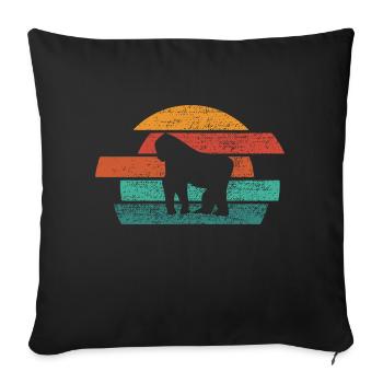 Gorilla Retro Vintage 80er Jahre Stil - Sofakissenbezug 45 x 45 cm - Schwarz - Vorne