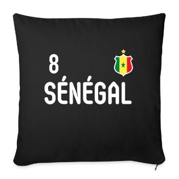 équipe football Sénégal - Housse de coussin décorative 45 x 45 cm - noir - Devant