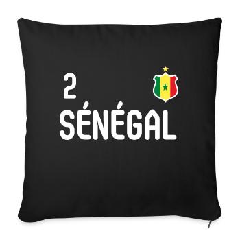 équipe Sénégal - Housse de coussin décorative 45 x 45 cm - noir - Devant