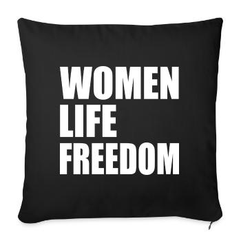 Women life freedom - Housse de coussin décorative 45 x 45 cm - noir - Devant