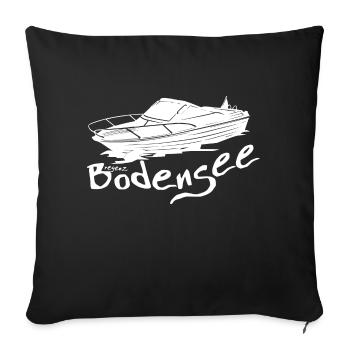Motorboot weiss - Sofakissenbezug 45 x 45 cm - Schwarz - Vorne