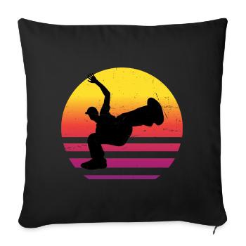 Break Dance Breakdance Hip Hop Hommes Hip Hop - Housse de coussin décorative 45 x 45 cm - noir - Devant