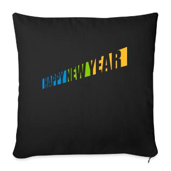 Citation Bonne année - Housse de coussin décorative 45 x 45 cm - noir - Devant