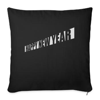 Citation Bonne année - Housse de coussin décorative 45 x 45 cm - noir - Devant