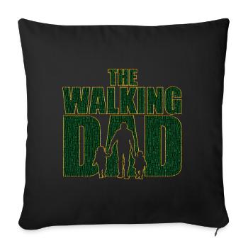 Le papa qui marche Code Père Code Cadeau de fête des pères - Housse de coussin décorative 45 x 45 cm - noir - Devant