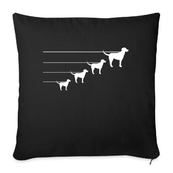 Chien Hund - Housse de coussin décorative 45 x 45 cm - noir - Devant