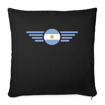 Drapeau de l’Argentine - Housse de coussin décorative 45 x 45 cm - noir - Devant