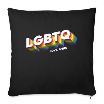 love wins LGBTQ+ - Sofakissenbezug 45 x 45 cm - Schwarz - Vorne