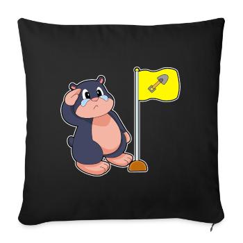 Drapeau taupe - Housse de coussin décorative 45 x 45 cm - noir - Devant