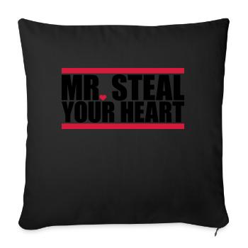 Monsieur vole votre cœur - Housse de coussin décorative 45 x 45 cm - noir - Devant