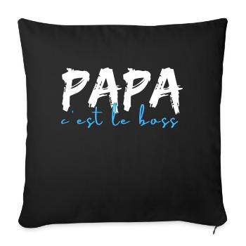 papa c'est le boss - Housse de coussin décorative 45 x 45 cm - noir - Devant