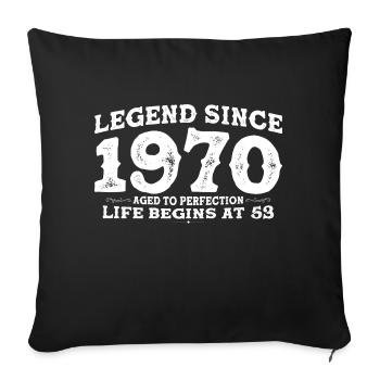 Légende depuis 1970 53 Année de Perfection - 53ème - Housse de coussin décorative 45 x 45 cm - noir - Devant