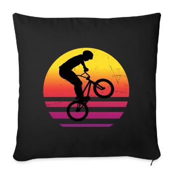 BMX garçons cyclisme BMX BMX vélo femmes - Housse de coussin décorative 45 x 45 cm - noir - Devant