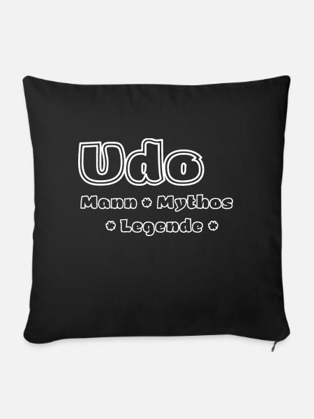 Udo - Mann, Mythos, Legende - Sofakissenbezug 45 x 45 cm - Schwarz