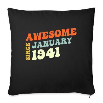 Groovy 82 ans Génial depuis janvier 1941 - Housse de coussin décorative 45 x 45 cm - noir - Devant