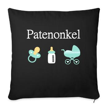 Patenonkel Geburt Junge Taufe - Sofakissenbezug 45 x 45 cm - Schwarz - Vorne