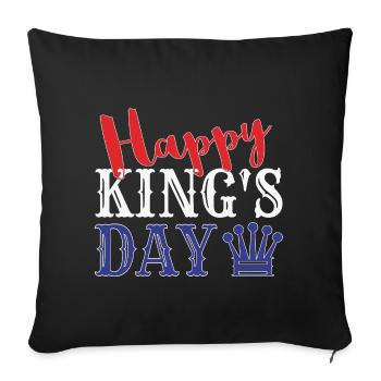 Jour du Roi Joyeux Königstag - Housse de coussin décorative 45 x 45 cm - noir - Devant