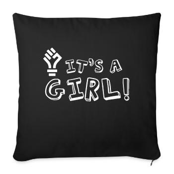 Pregnancy Baby shower Babyshower Boy Girl - Sofa pillowcase 17,3'' x 17,3'' (45 x 45 cm) - black - Front