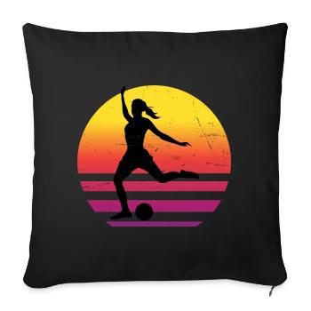 Women's Football Football Football Spie - Sofa pillowcase 17,3'' x 17,3'' (45 x 45 cm) - black - Front