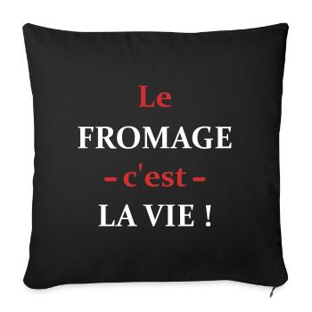 fromage - Housse de coussin décorative 45 x 45 cm - noir - Devant